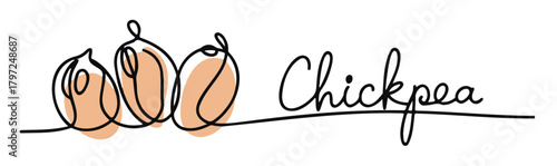 Chickpea line art illustration simple vector drawing for food and health concepts isolated on white