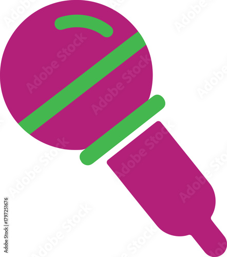 Vibrant Digital Icon Illustration of a Stylized Handheld Microphone for Communication Purposes