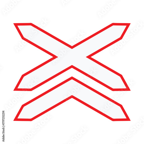 Multi track railroad crossing icon vector design Prohibitory roads sign symbols