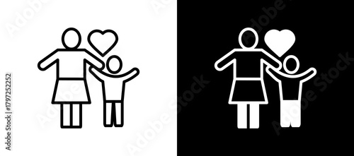 Single Parenting linemixed icon