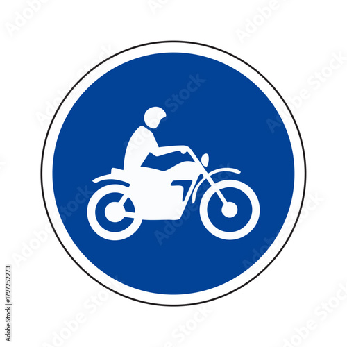 Motorcycles lane icon vector design Mandatory roads sign symbols