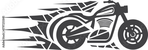 Motorcycle Emblem of Speed and Motion: Capturing the essence of freedom and power, a dynamically designed motorcycle emblem portrays a sense of motion.