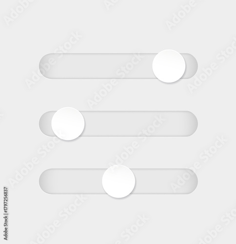 Scrollbar element button. Navigation element. Frontend control on white. Vector