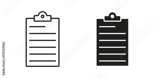 Clipboard icon with glyph and line. black vector icons for Web UI