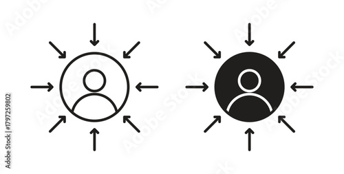 Customer centricity icon with glyph and line. black vector icons for Web UI