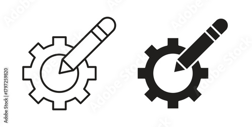 Customizefor banner and with glyph and line. black vector icons for Web UIaging design Vector illustrationsntings icon with glyph and line. black vector icons for Web UI