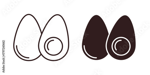Egg icon with glyph and line. black vector icons for Web UI