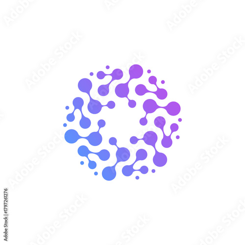 Biotech Neuron Symbol, Modern Gradient Logo for Science Business