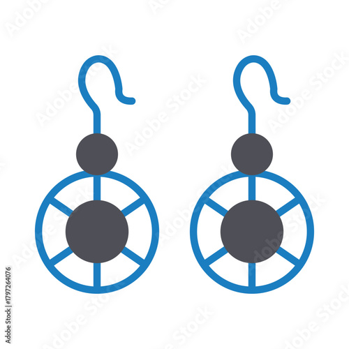 Diamond Earrings Vector Icon which can easily modify or edit