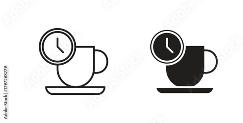 Coffee time icon concept set. Simple icon collection