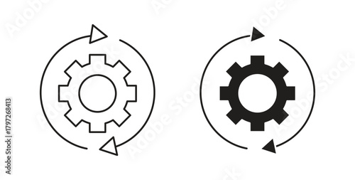 Continuous changes icon concept set. Simple icon collection