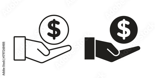 Contribution icon concept set. Simple icon collection