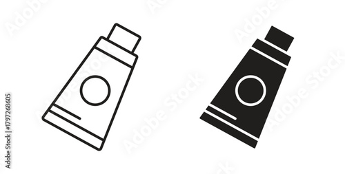Cream tube icon concept set. Simple icon collection