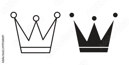 Crown icon concept set. Simple icon collection