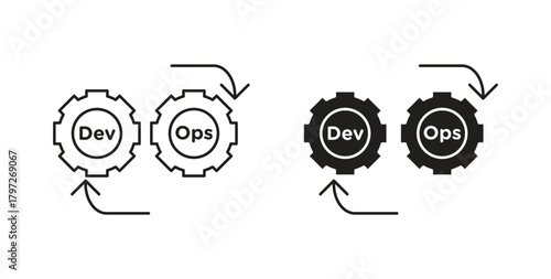 Dev ops icon concept set. Simple icon collection