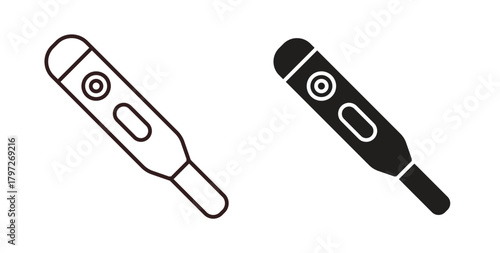 Digital thermometer icon concept set. Simple icon collection