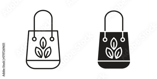 Eco bag icon concept set. Simple icon collection