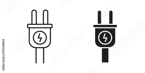 Electric plug icon concept set. Simple icon collection