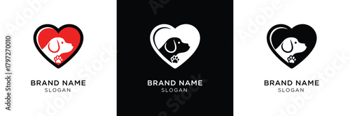 Three logos featuring heart shapes with embedded medical symbols, ideal for healthcare branding and clinic identity designs. Clean and modern.