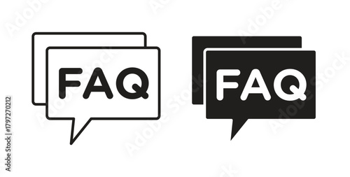FAQ icon concept set. Simple icon collection