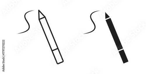 Eyeliner icon concept set. Simple icon collection