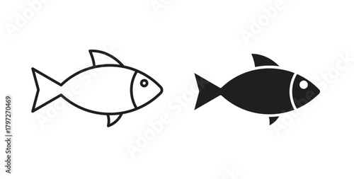 Fish icon concept set. Simple icon collection