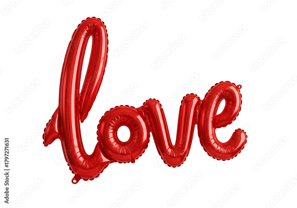 Fototapeta premium Red foil balloon spelling the word love