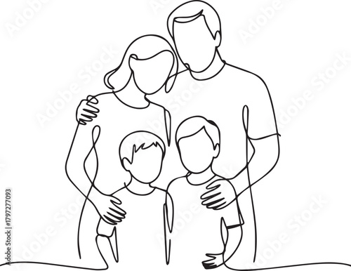 Love and Unity: Abstract Family Silhouette