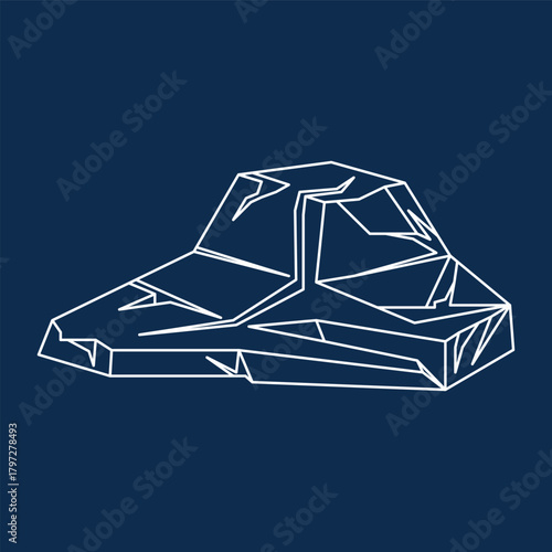 Iceberg Glacial Line Art