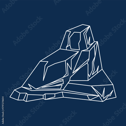 Iceberg Glacial Line Art
