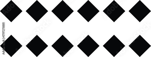 Diamond shape silhouette vector set, geometric pattern icons, black design elements, editable clipart bundle, symmetry concept graphic, abstract layout collection