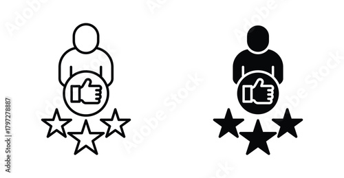 Customer experience icon. Line with editable stroke and flat for Web