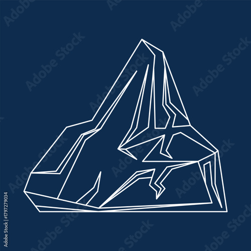 Iceberg Glacial Line Art