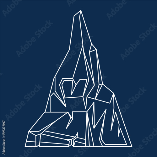 Iceberg Glacial Line Art
