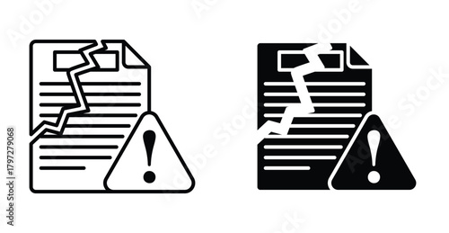 Data loss icon. Line with editable stroke and flat for Web