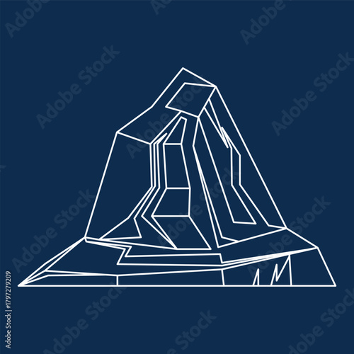 Iceberg Glacial Line Art