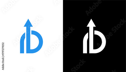 Investment logo with capital letter B, growth finance logo, financial investment logo, business logo