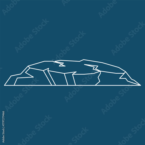 Iceberg Glacial Line Art