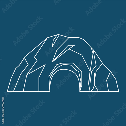 Iceberg Glacial Line Art