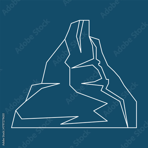 Iceberg Glacial Line Art