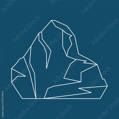 Iceberg Glacial Line Art