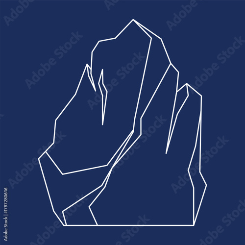 Iceberg Glacial Line Art