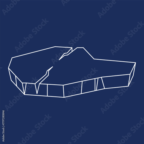 Iceberg Glacial Line Art