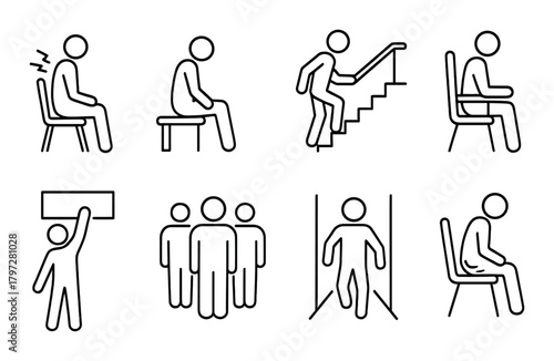 Black silhouettes: everyday actions and poses