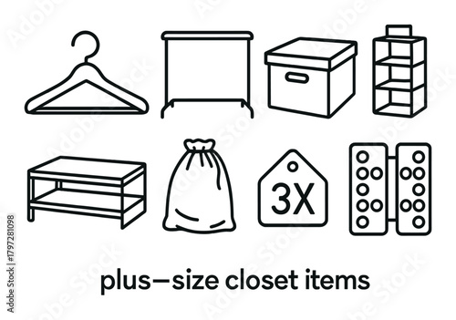 Storage solutions for plus-size closet organization