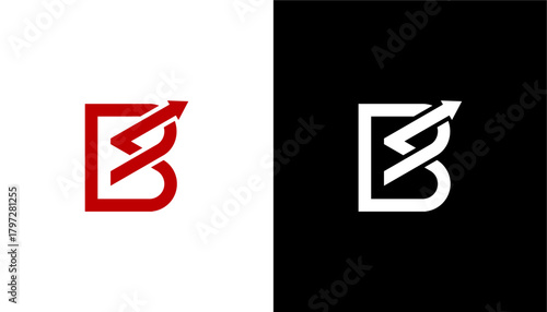 Investment logo with capital letter B, growth finance logo, financial investment logo, business logo