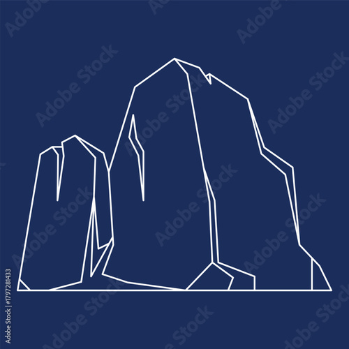 Iceberg Glacial Line Art