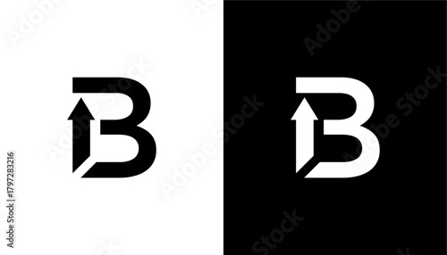 Investment logo with capital letter B, growth finance logo, financial investment logo, business logo