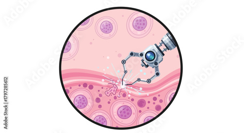 Innovative nanobot technology repairing damaged cells with precision, offering hope for advanced medical treatments and scientific breakthroughs in regenerative medicine