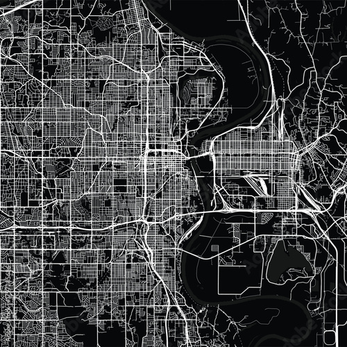 Omaha City Map this clean features intricate linework tracing an efficient urban grid rendered in a subtle monochrome style begin of sentence, emphasizing refined linework, with balanced composition.